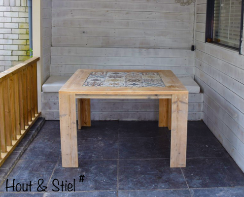 Tafel mozaïek tafelblad Tuintafel mozaïek
