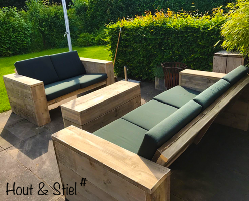 Loungebanken hocker steigenhout